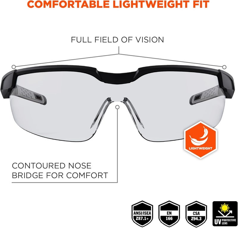 Ergodyne Skullerz Dellenger Anti Scratch Safety Glasses with Adjustable Temples Anti Fog z87 - Image 2