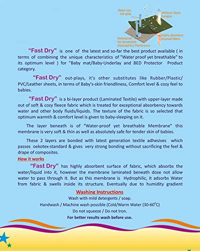 HUF & NUF HUF NUF New Born Baby Bed Protector Drysheet Waterproof Durable Fast Dry Urine Protection Crib Sheet Mat for Baby MattressBed Pink Pack of 1  - Image 3