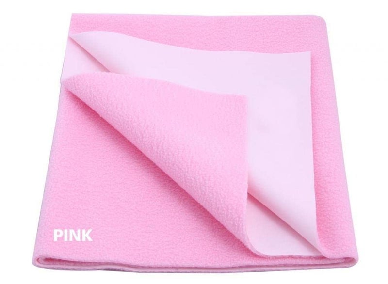 HUF & NUF HUF NUF New Born Baby Bed Protector Drysheet Waterproof Durable Fast Dry Urine Protection Crib Sheet Mat for Baby MattressBed Pink Pack of 1  - Image 1