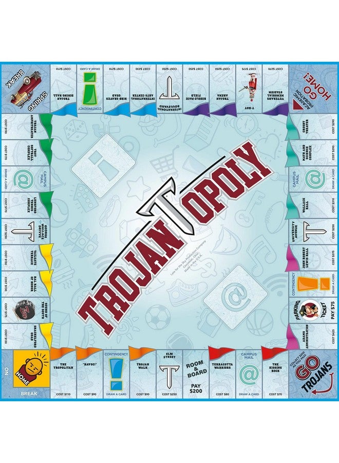 Late For The Sky: Trojan-Opoly - Troy University Themed Family Board Game, Opoly-Style Game, Traditional Play Or 1 Hr Version, Ages 8+, 2-6 Players - Image 3