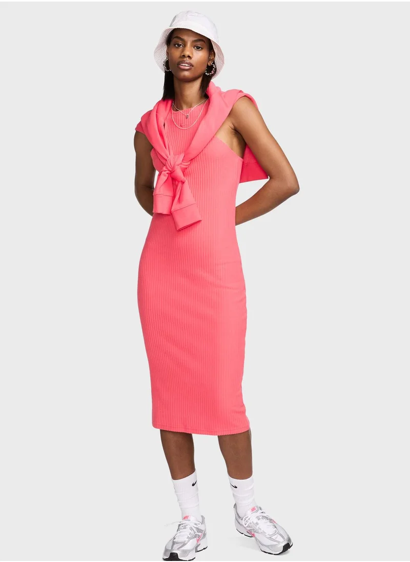 Nike Nsw Knitted Ribbed Midi Dress
