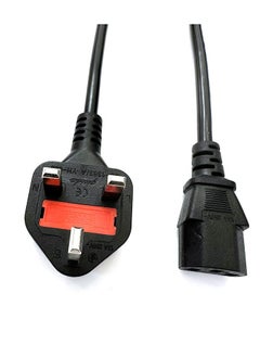 Generic High-Quality UK 3-Pin Power Cable with Protection Fuse - 1.5m Length, Compatible with Computers, Printers, LCD Monitors, Gaming Laptops, and More - IEC C13 to UK Plug  - Image 4