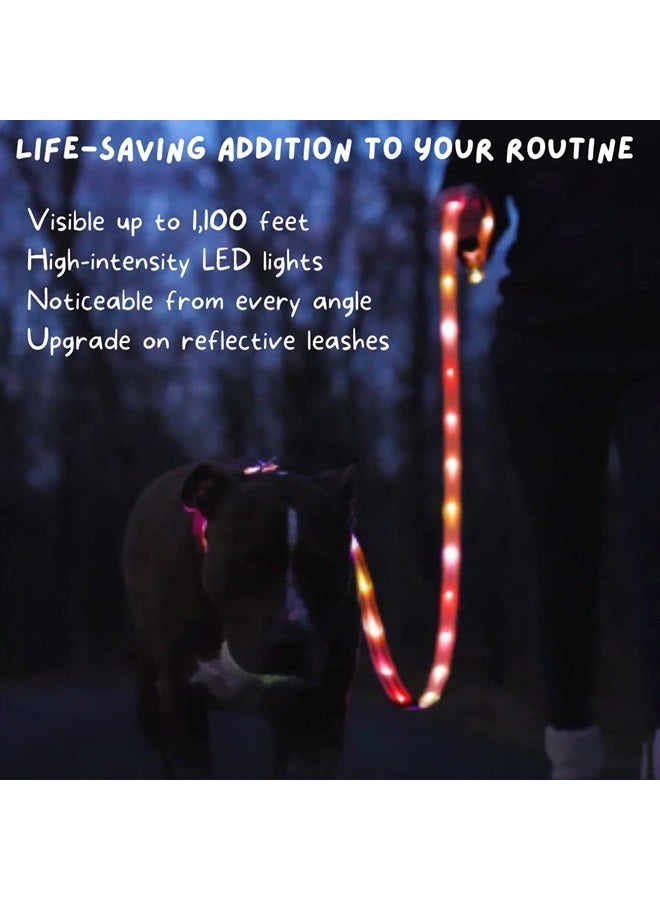 LIGHTACCENTS LED Dog Leash for Safe & Peaceful Evening Walks - High Visibility Light Up Dog Leash LED - Lighted Dog Leash for Night Walking - Light Up Leash - Dog Leash with LED Light - 6 Foot Dog Leash with Light - Image 3