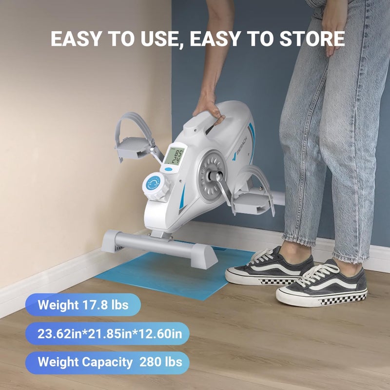 Merach Under Desk Exercise Bike Pedal Exerciser , Quiet Cycling Mini Bike with App for Arm, Leg, Physical Therapy - Image 5