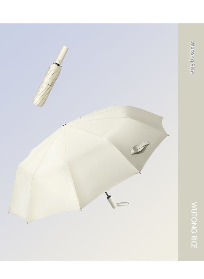White 12 Auto Fold Umbrella | UPF50+ UV Block, Cooling Fabric for 6-12℃ Cooling | Windproof, Compact for Travel  - Image 3