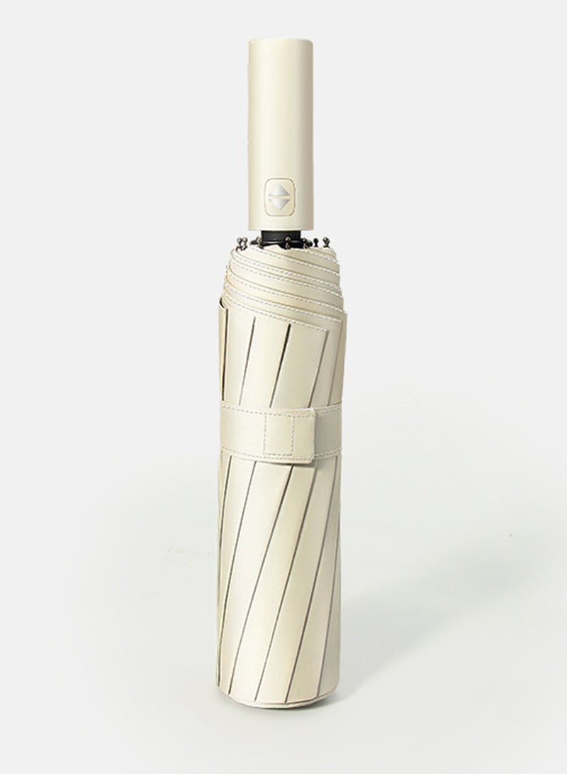 White 12 Auto Fold Umbrella | UPF50+ UV Block, Cooling Fabric for 6-12℃ Cooling | Windproof, Compact for Travel  - Image 2
