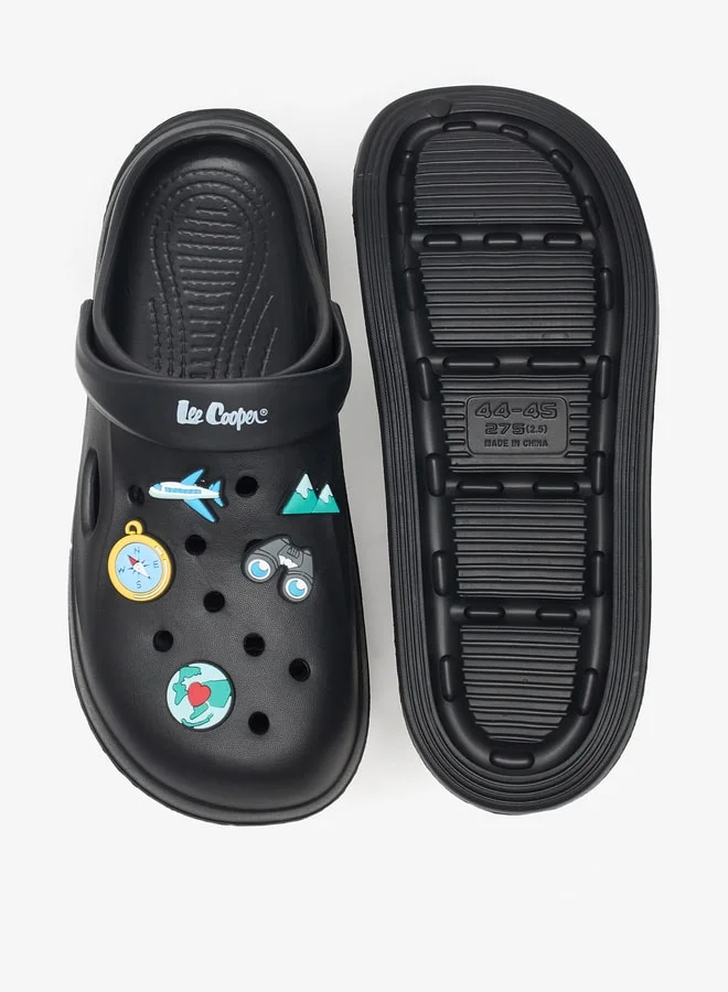 لي كوبر Men's Applique Detail Clogs with Backstrap