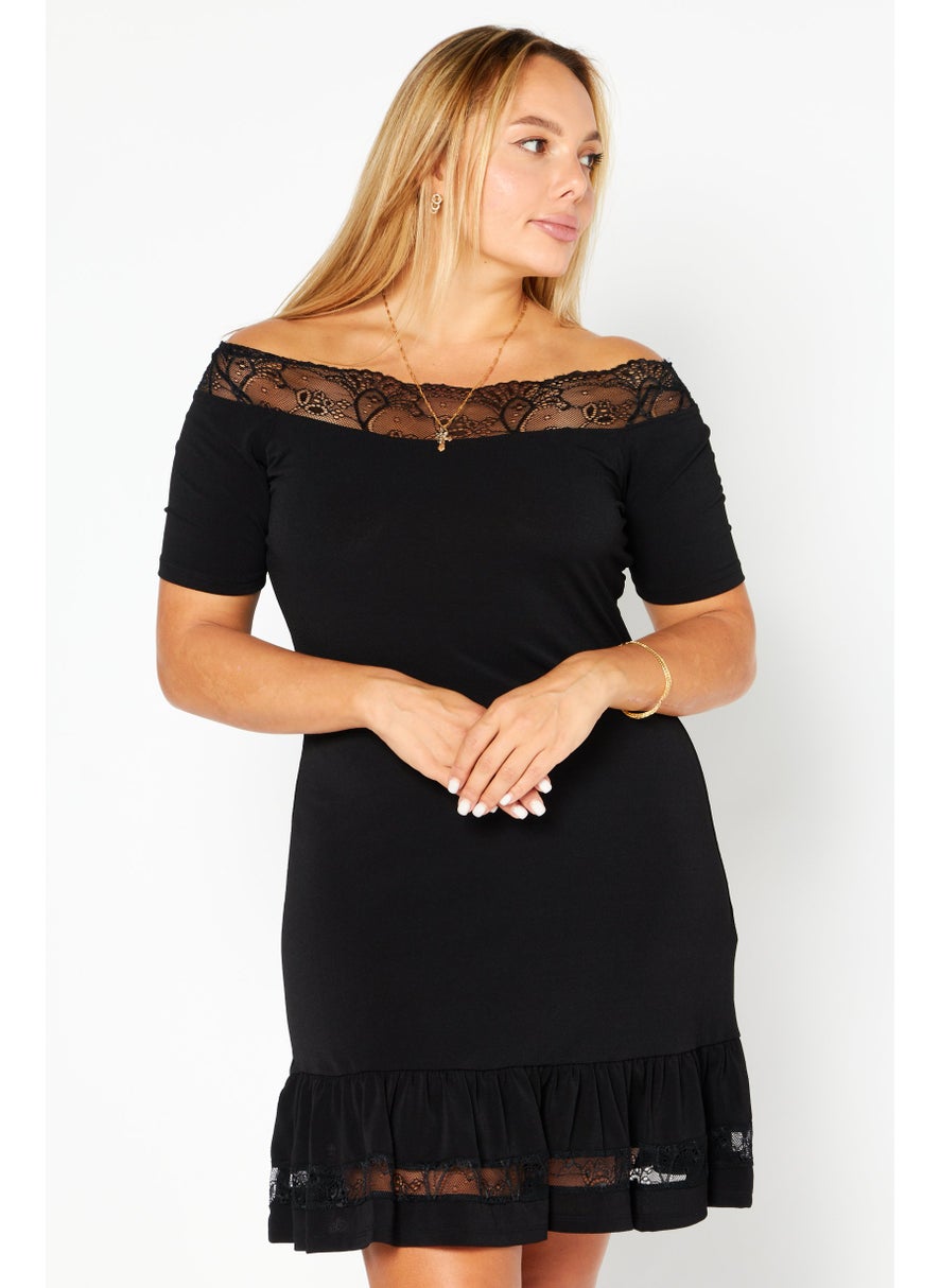 Michael Kors - Women Plain Mini Dress, Black - Image 1