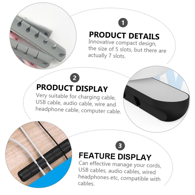 Self Adhesive Cable Clips 3 Pcs Wire Holder Clamp For Home And Office - Image 3