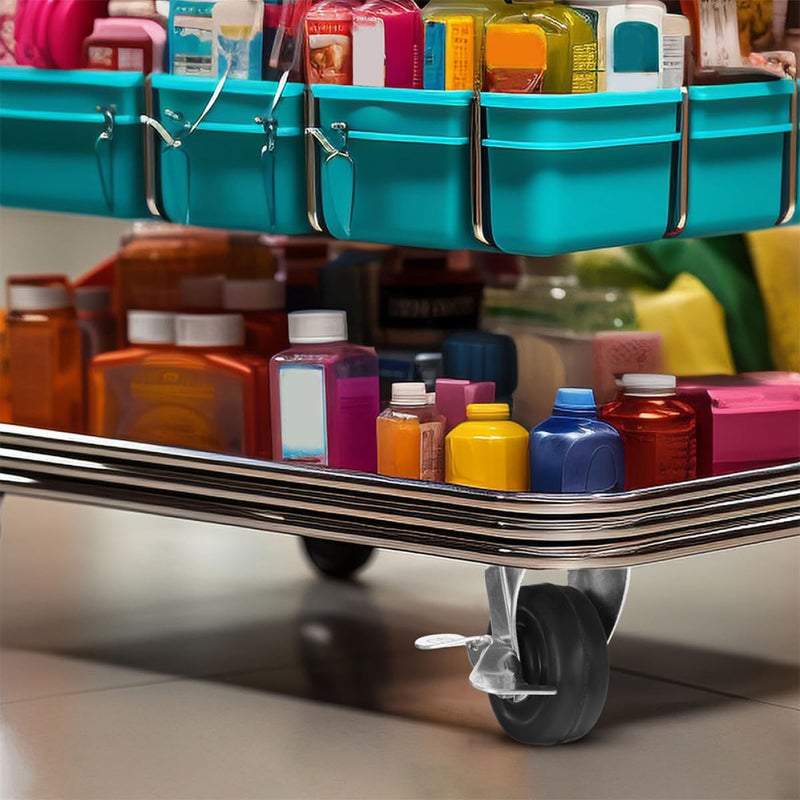 Threaded Stem Caster Wheels With Brake 4PCS Industrial Cart Rubber Wheels Easy Installation - Image 4