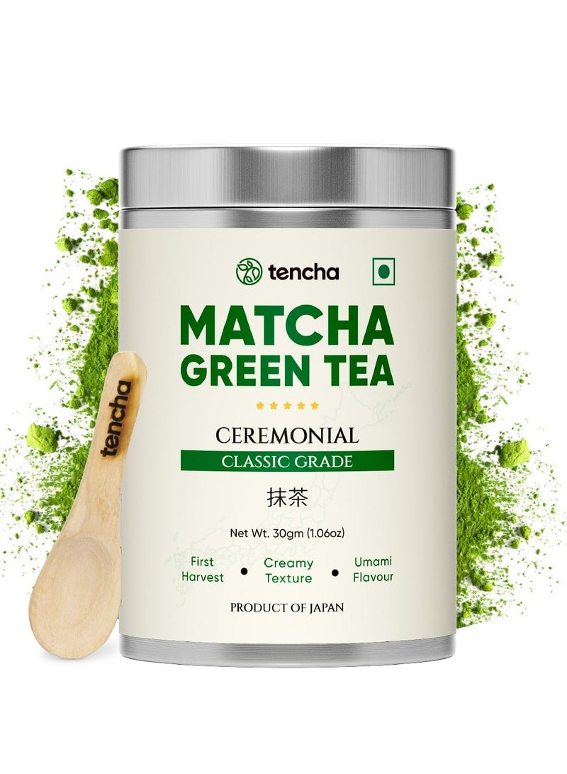 Tencha - Ceremonial Matcha Tea | 100% Pure Super Premium Grade | Japanese Matcha Green Tea Powder | Free Spoon | Vegan | Tested For Radiation | 30gms - Image 1