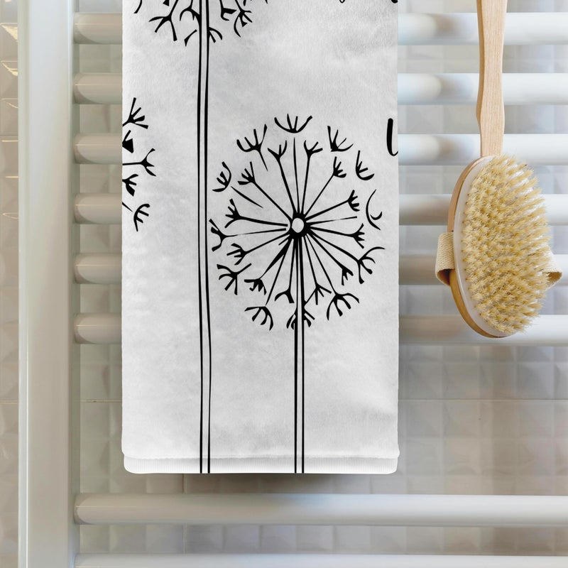 3DROSE 3D Rose Dandelion Make A Wish Hand Towel  15"" x 22""  Multicolor - Image 2
