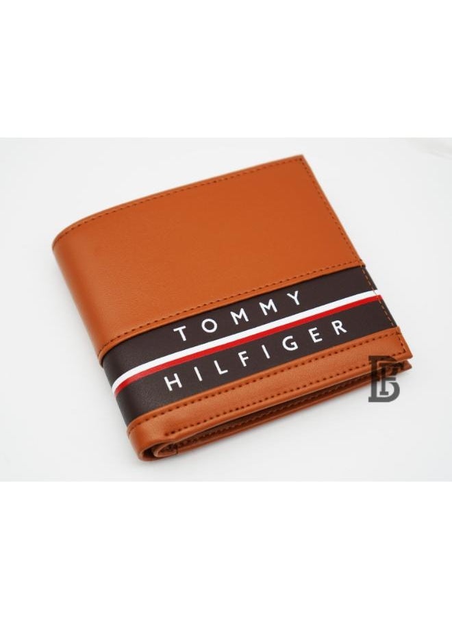 Tommy Hilfiger Wallet  is a one to face solid style covered in light/BROWNleather