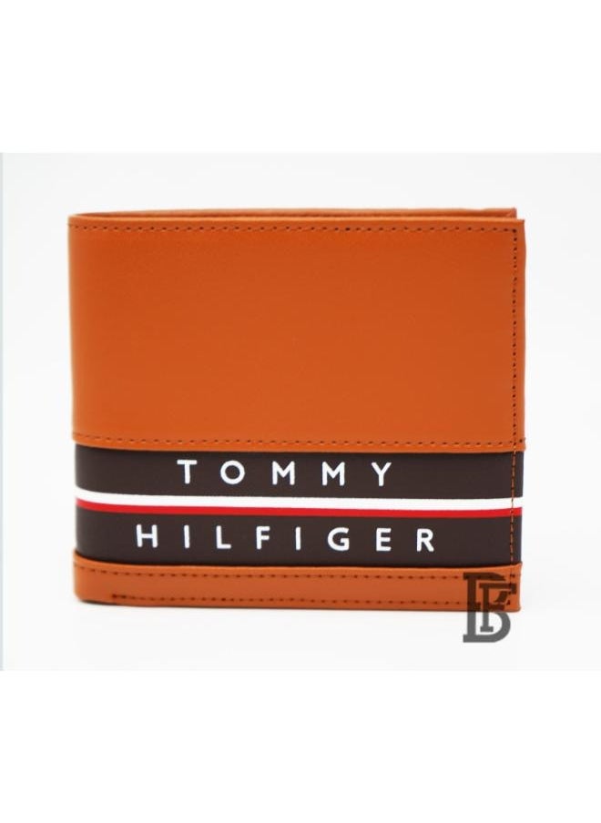 Tommy Hilfiger Wallet  is a one to face solid style covered in light/BROWNleather
