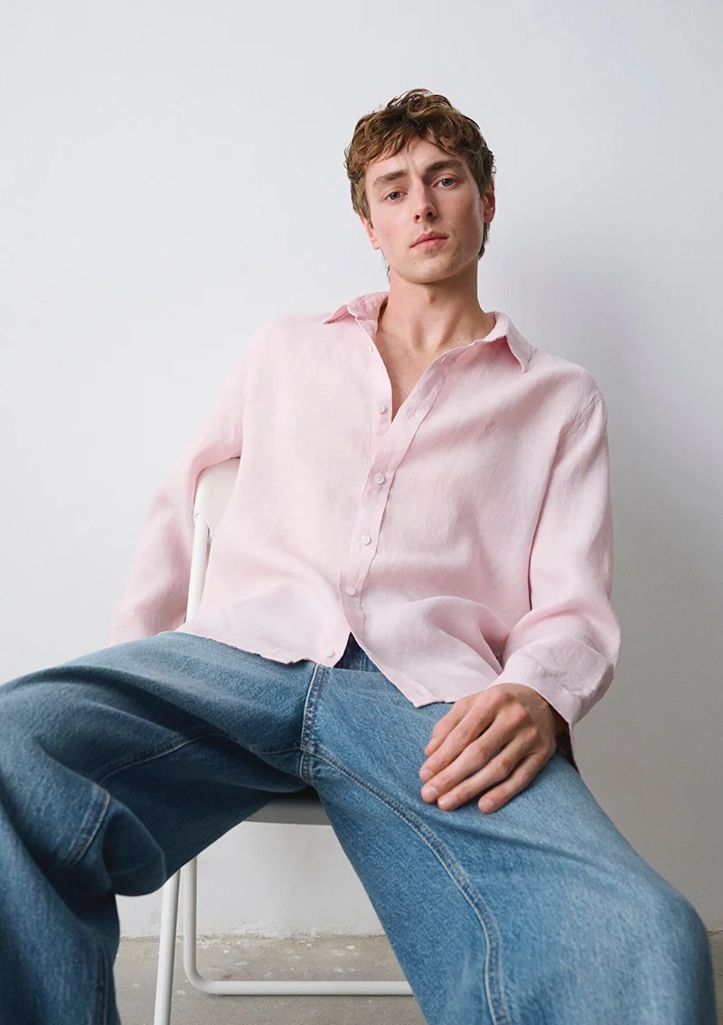 Mavi Linen Mix Pink Shirt