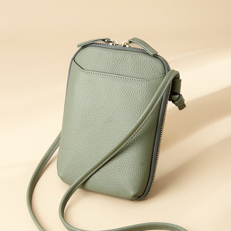 Bag Women'S New Niche Design Shoulder Bag Fashionable Simple Genuine Leather Mobile Phone Bag Women'S Crossbody Bag Mini - Image 2