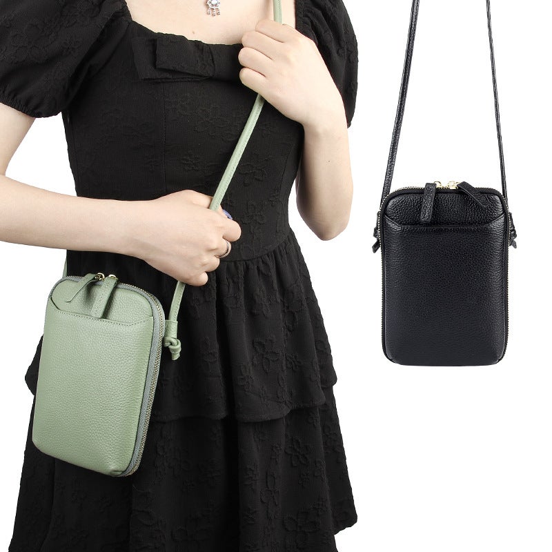Bag Women'S New Niche Design Shoulder Bag Fashionable Simple Genuine Leather Mobile Phone Bag Women'S Crossbody Bag Mini - Image 3