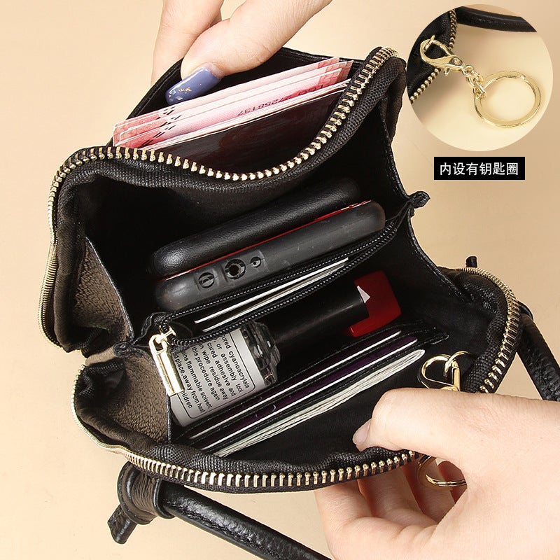 Bag Women'S New Niche Design Shoulder Bag Fashionable Simple Genuine Leather Mobile Phone Bag Women'S Crossbody Bag Mini - Image 4