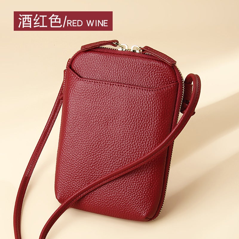 Bag Women'S New Niche Design Shoulder Bag Fashionable Simple Genuine Leather Mobile Phone Bag Women'S Crossbody Bag Mini - Image 1