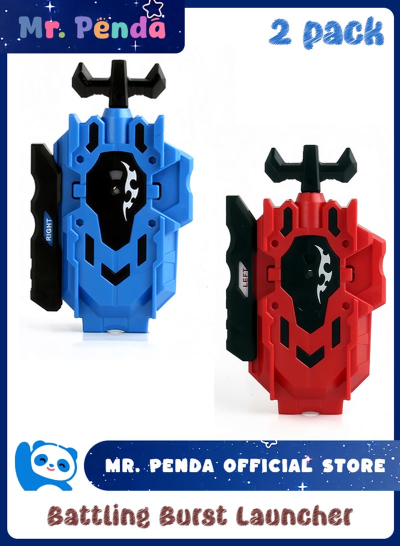 Mr. Penda 2 Pack Latest Generation Evolution Attack Battling Tops, Beybattle String Launcher LR For Kids, Battling Burst Launcher (Blue & Red) - Image 1