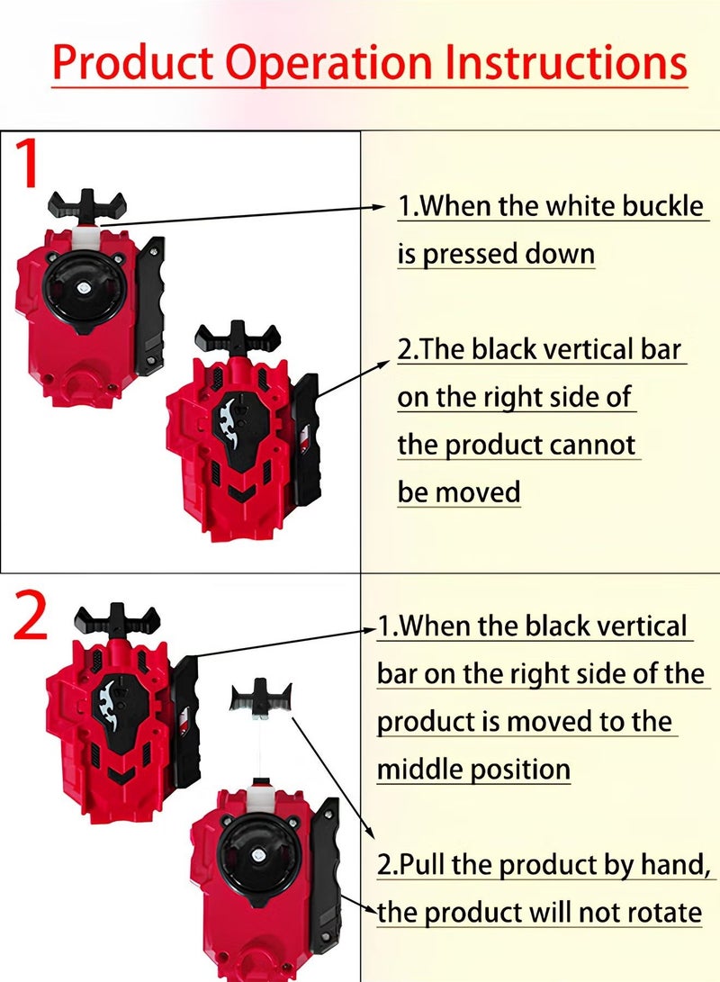 Mr. Penda 2 Pack Latest Generation Evolution Attack Battling Tops, Beybattle String Launcher LR For Kids, Battling Burst Launcher (Blue & Red) - Image 4