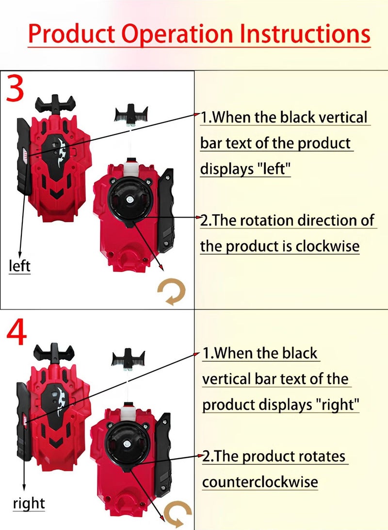 Mr. Penda 2 Pack Latest Generation Evolution Attack Battling Tops, Beybattle String Launcher LR For Kids, Battling Burst Launcher (Blue & Red) - Image 5