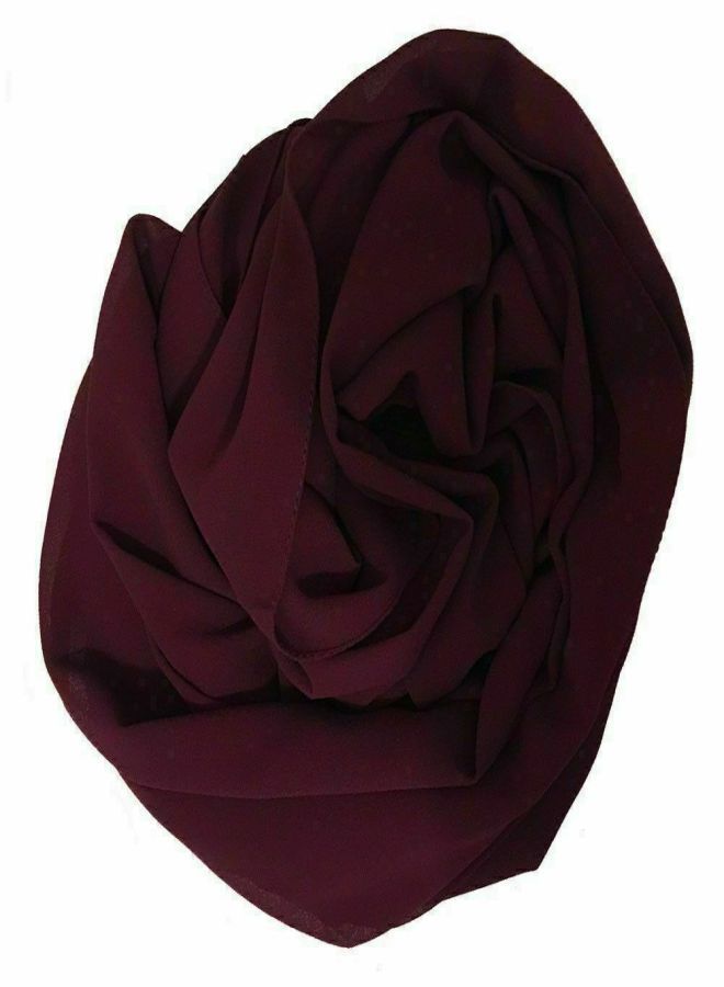 Fatah Scarf Chiffon Crepe Solid - Burgundy 