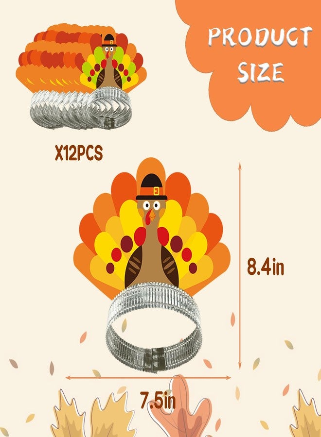 WEEPA 12 Pcs Thanksgiving Headband Turkey Headband Thanksgiving Party Favors Friendsgiving Gifts - Image 2
