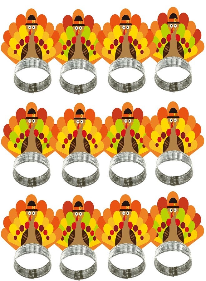 WEEPA 12 Pcs Thanksgiving Headband Turkey Headband Thanksgiving Party Favors Friendsgiving Gifts - Image 1