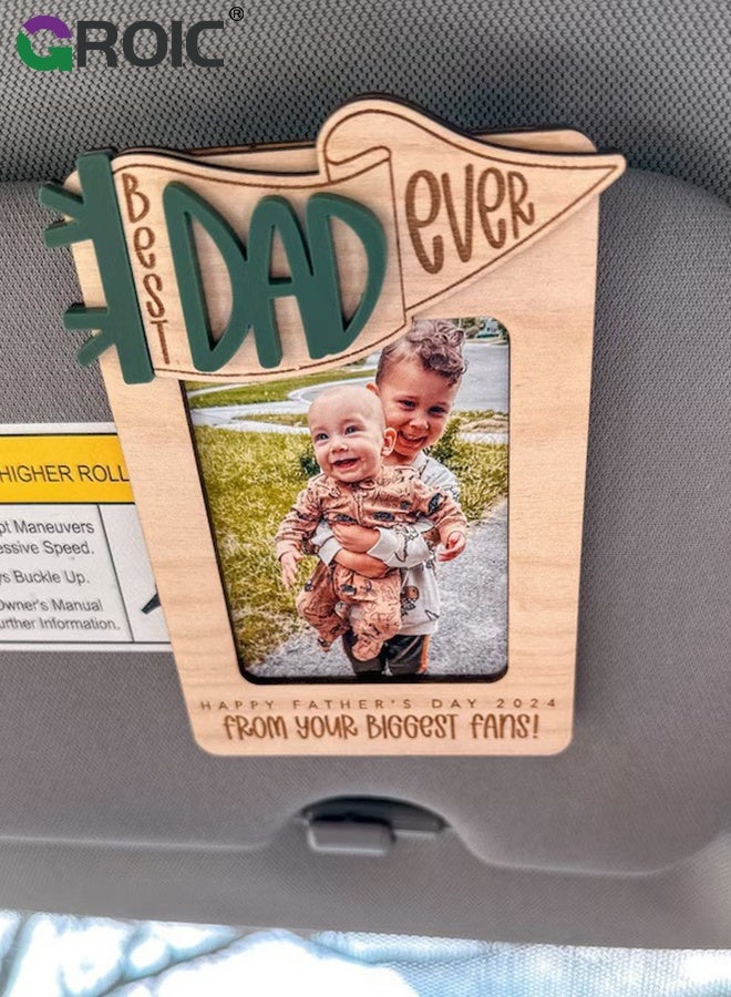 GROIC Car Visor Clip Photo,Drive Safe Daddy Car Visor Picture Frame, Dad Car Visor Clip, Car Visor Picture Frame , Photo Holder, Gift for Dad - Image 1
