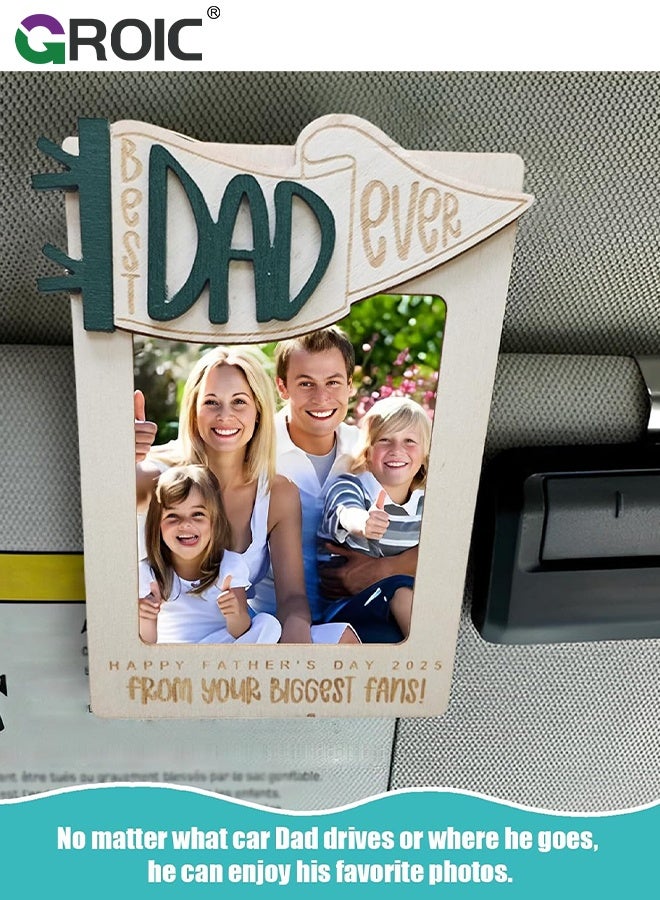 GROIC Car Visor Clip Photo,Drive Safe Daddy Car Visor Picture Frame, Dad Car Visor Clip, Car Visor Picture Frame , Photo Holder, Gift for Dad - Image 2