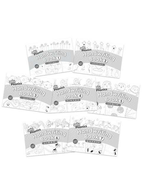 Jolly Phonics Handwriting Books Complete Set (1-7): In Print Letters (American English Edition)