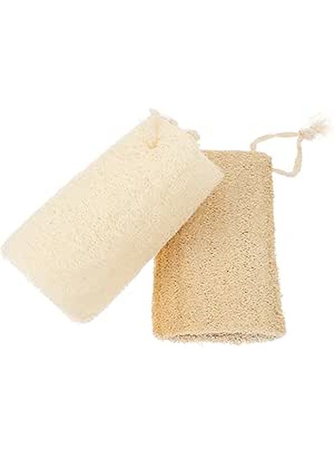 Natural Loofah Dishcloths 2 Pack Reusable Kitchen Sponge Scrubber Non Stick Scouring Pads - Image 1