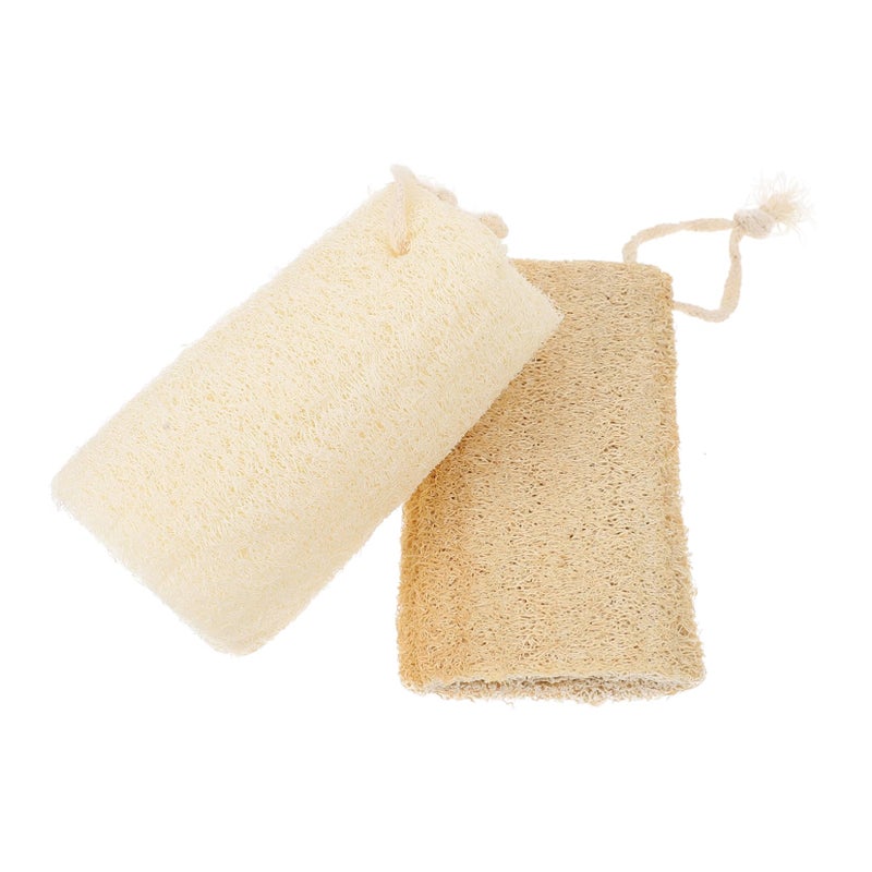 Natural Loofah Dishcloths 2 Pack Reusable Kitchen Sponge Scrubber Non Stick Scouring Pads - Image 2