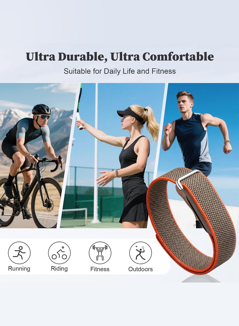 CATANES Woven Nylon Replacement Bands for Google Fitbit Air – Breathable Stretch Elastic Sport Watch Straps – Comfortable Lightweight Wristband for Screenless Tracker - Polka Dot Orange - Image 2