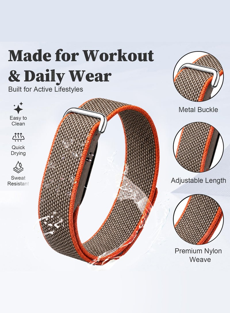 CATANES Woven Nylon Replacement Bands for Google Fitbit Air – Breathable Stretch Elastic Sport Watch Straps – Comfortable Lightweight Wristband for Screenless Tracker - Polka Dot Orange - Image 5