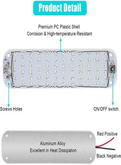 KASTWAVE LED Interior Lights 72 LEDs Light Strips 4PCS 12V Universal Car Roof Bright Interior Light with ON/OFF Switch 10W White Lamp for Van Car Auto Camper Bus Caravan Boat Motorhome Kitchen  - Image 5