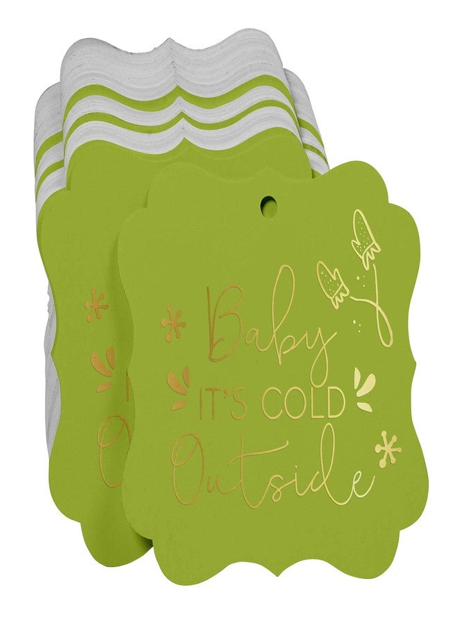 Inkdotpot عبوة من 100 بطاقة ورقية لحفل استقبال المولود الجديد من إنك دوت بوت، بتصميم "الجو بارد بالخارج"، على شكل قوس ذهبي اللون، مناسبة للأعمال اليدوية. - Image 3