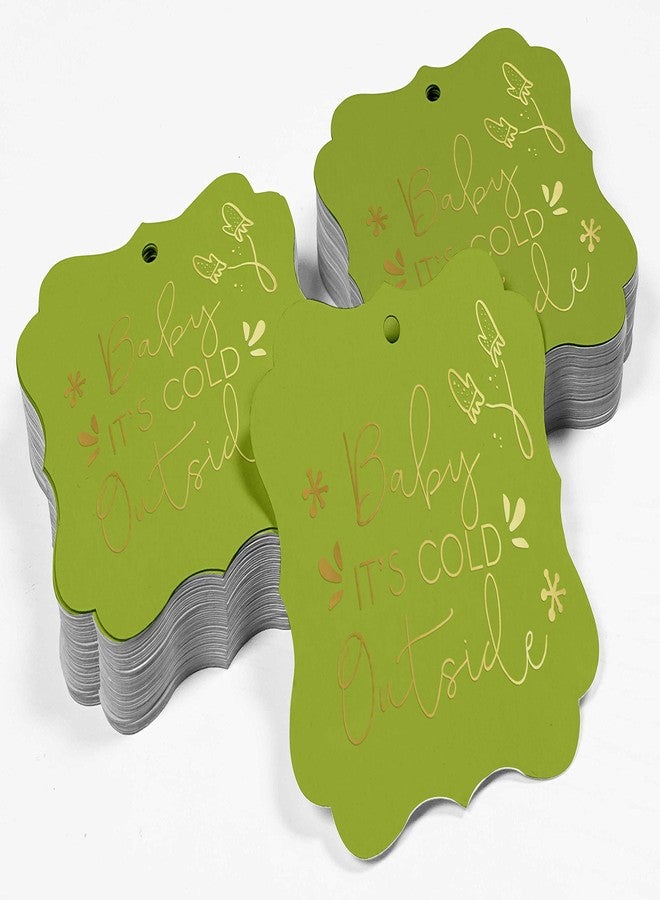 Inkdotpot عبوة من 100 بطاقة ورقية لحفل استقبال المولود الجديد من إنك دوت بوت، بتصميم "الجو بارد بالخارج"، على شكل قوس ذهبي اللون، مناسبة للأعمال اليدوية. - Image 4