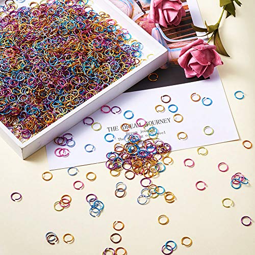 KISSITTY About 3200pcs 10mm Aluminum Wire Open Jump Rings Random Mixed Color for DIY Chainmail Jewelry Making (Inner Diameter: 8mm) - Image 3