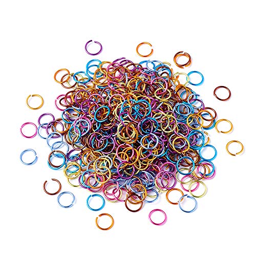 KISSITTY About 3200pcs 10mm Aluminum Wire Open Jump Rings Random Mixed Color for DIY Chainmail Jewelry Making (Inner Diameter: 8mm) - Image 1