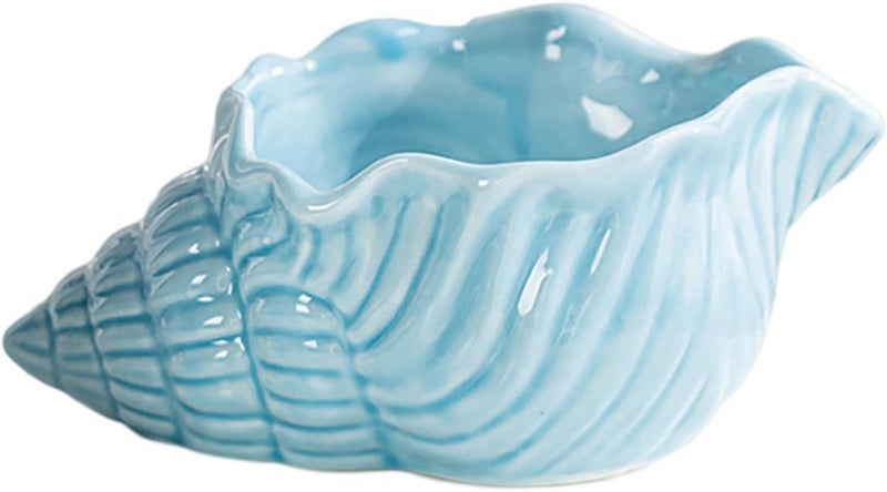 Ceramic Conch Ashtray Large Blue Ash Storage Holder Reusable Decorative Ash Container for Living Room Tabletop Accessories - Image 1