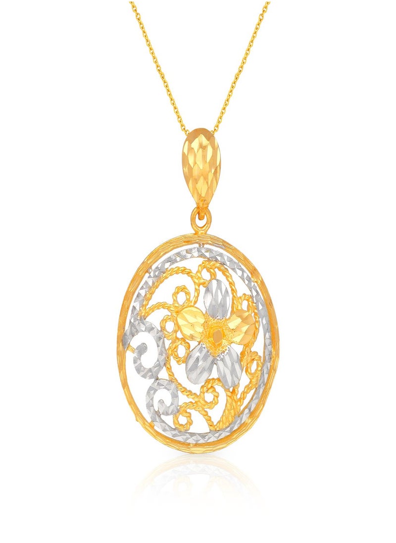 Malabar Gold and Diamonds - 22 Carat 916 Purity Two Tone Gold Pendant PD4119037T For Women - Image 1