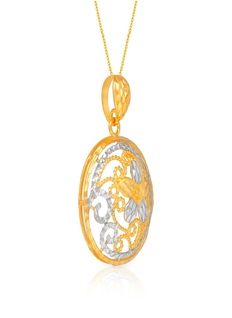 Malabar Gold and Diamonds - 22 Carat 916 Purity Two Tone Gold Pendant PD4119037T For Women - Image 1