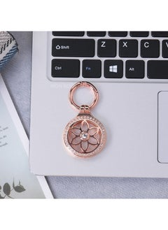 Suitable For Apple AirTags Anti-lost Metal Protective Shell Tag Collar Accessories Keychain Anti-scratch Lanyard-Color:Rose Gold