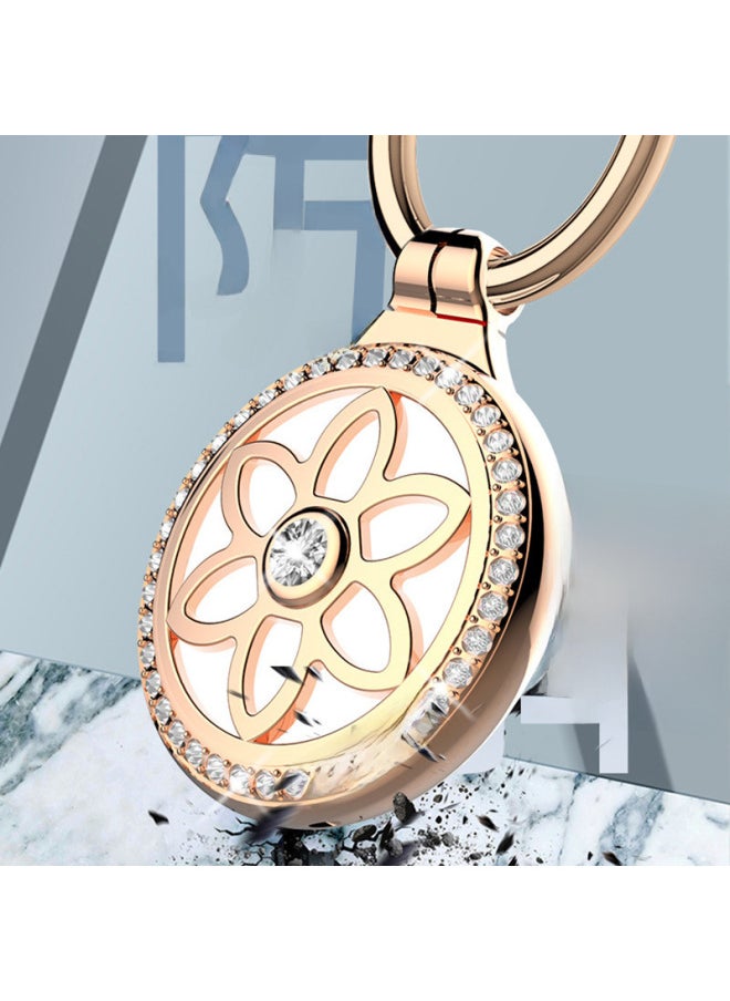 Generic - Suitable For Apple AirTags Anti-lost Metal Protective Shell Tag Collar Accessories Keychain Anti-scratch Lanyard-Color:Rose Gold - Image 1