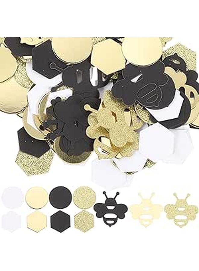 Bee Themed Hexagon Confetti 180 Pieces For Wedding Table Decoration And DIY Crafts - Image 1