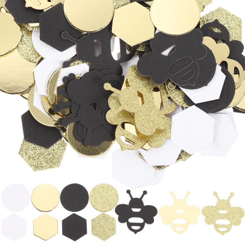 Bee Themed Hexagon Confetti 180 Pieces For Wedding Table Decoration And DIY Crafts - Image 2