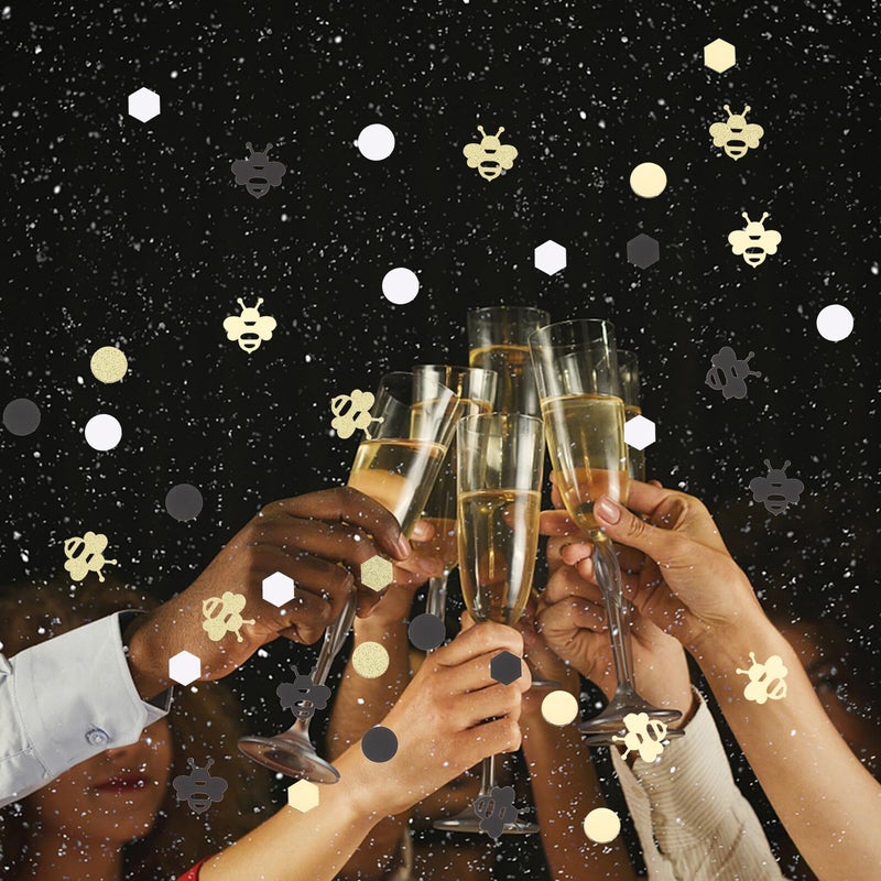 Bee Themed Hexagon Confetti 180 Pieces For Wedding Table Decoration And DIY Crafts - Image 5