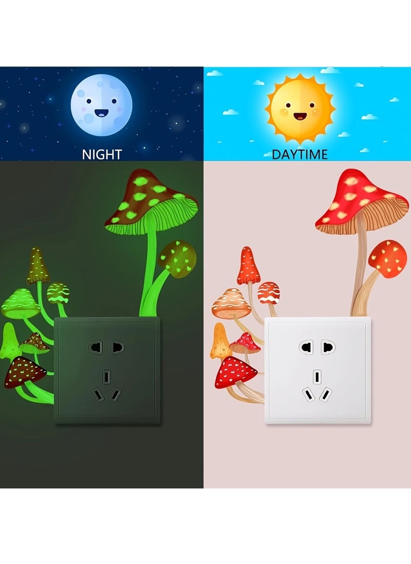 Generic - 1pc Luminous Mushroom Sticker Switch Guide - Glow in the Dark Cartoon Design for Easy Nighttime Navigation - Image 1